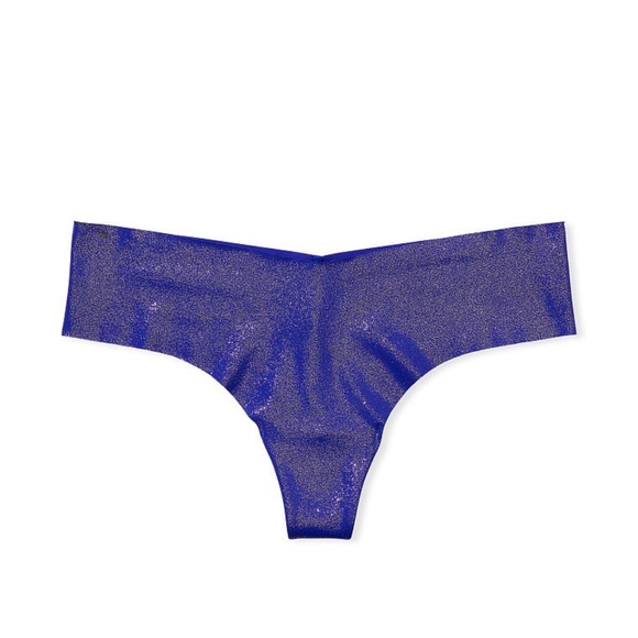 Victoria's Secret Sexy Illusions No Show Thong Panty Violet Shimmer M NEW - Picture 2 of 7